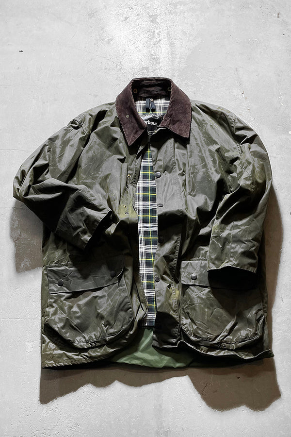 MADE IN ENGLAND BORDER OILED JACKET / KHAKI [SIZE: L USED]