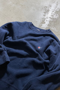 MADE IN USA 80'S REVERSE WEAVE ONE POINT SWEATSHIRT / NAVY [SIZE: L USED]