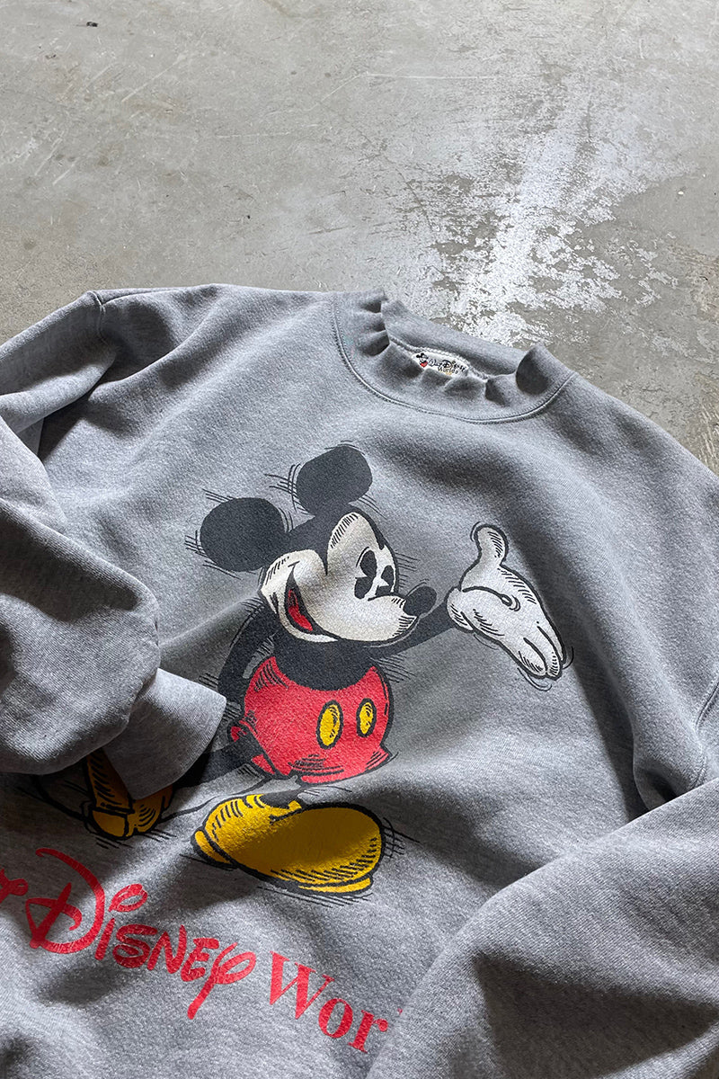 MADE IN USA 90'S MICKEY SWEATSHIRT / GRAY [SIZE: L USED]
