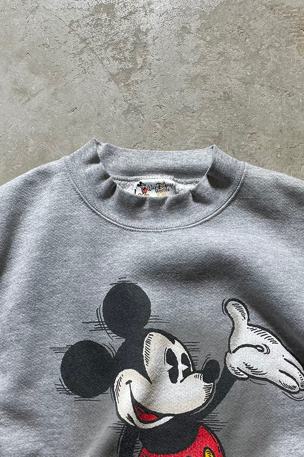 MADE IN USA 90'S MICKEY SWEATSHIRT / GRAY [SIZE: L USED]