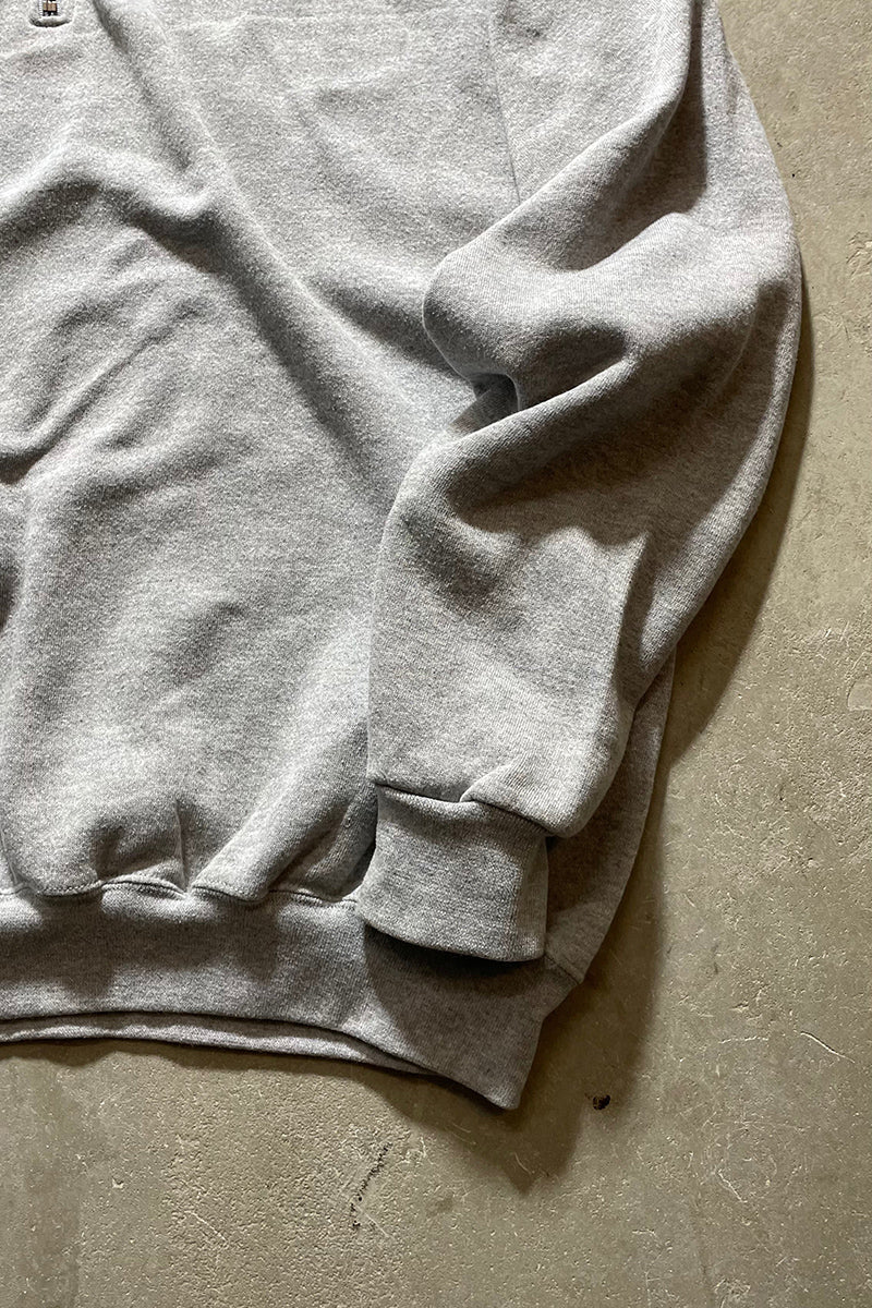 MADE IN USA 90'S HALF ZIP SWEATSHIRT / GRAY [SIZE: XL USED]