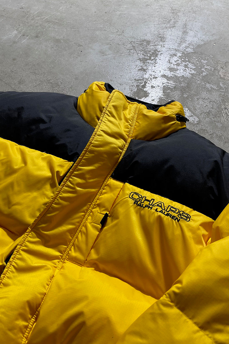 Y2K EARLY 00'S DOWN JACKET / YELLOW [SIZE: M USED]