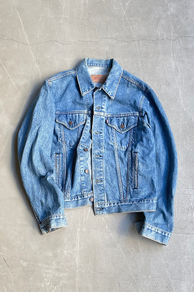 MADE IN USA 80'S 71506-0214 4TH TYPE DENIM JACKET / INDIGO [SIZE: L USED]