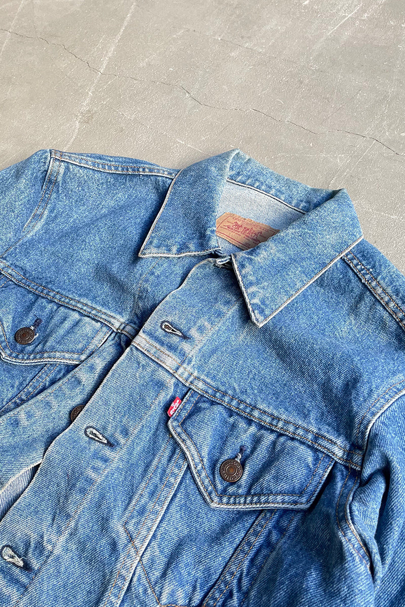MADE IN USA 80'S 71506-0214 4TH TYPE DENIM JACKET / INDIGO [SIZE: L USED]