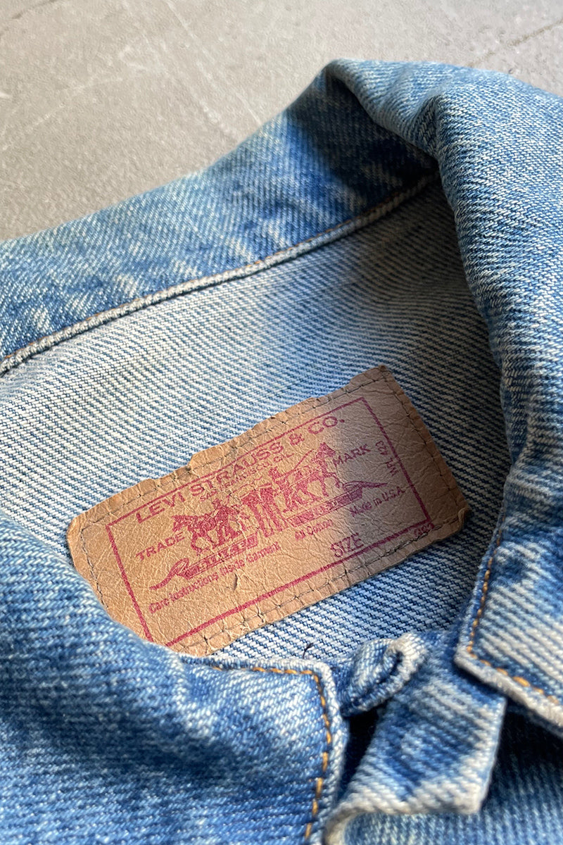 MADE IN USA 80'S 71506-0214 4TH TYPE DENIM JACKET / INDIGO [SIZE: L USED]