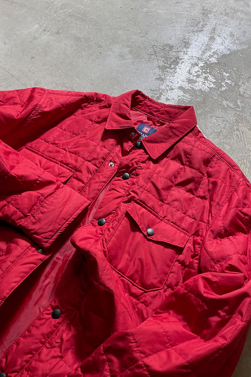 N19-8 90'S QUILTING SHIRT JACKET / RED [SIZE: L USED]
