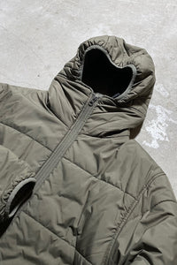 Y2K EARLY 00'S NYLON HOODIE PUFF JACKET / KHAKI [SIZE: L DEADSTOCK/NOS]