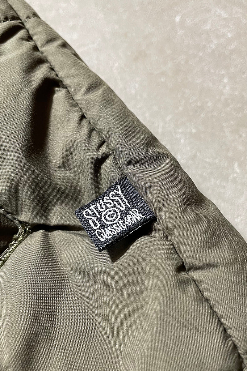 Y2K EARLY 00'S NYLON HOODIE PUFF JACKET / KHAKI [SIZE: L DEADSTOCK/NOS]