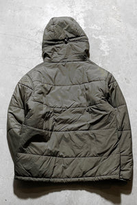 Y2K EARLY 00'S NYLON HOODIE PUFF JACKET / KHAKI [SIZE: L DEADSTOCK/NOS]