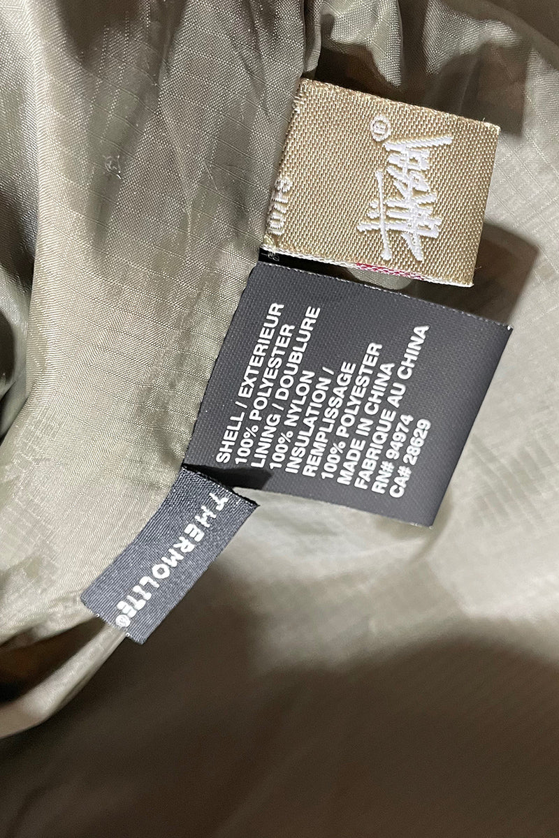 Y2K EARLY 00'S NYLON HOODIE PUFF JACKET / KHAKI [SIZE: L DEADSTOCK/NOS]