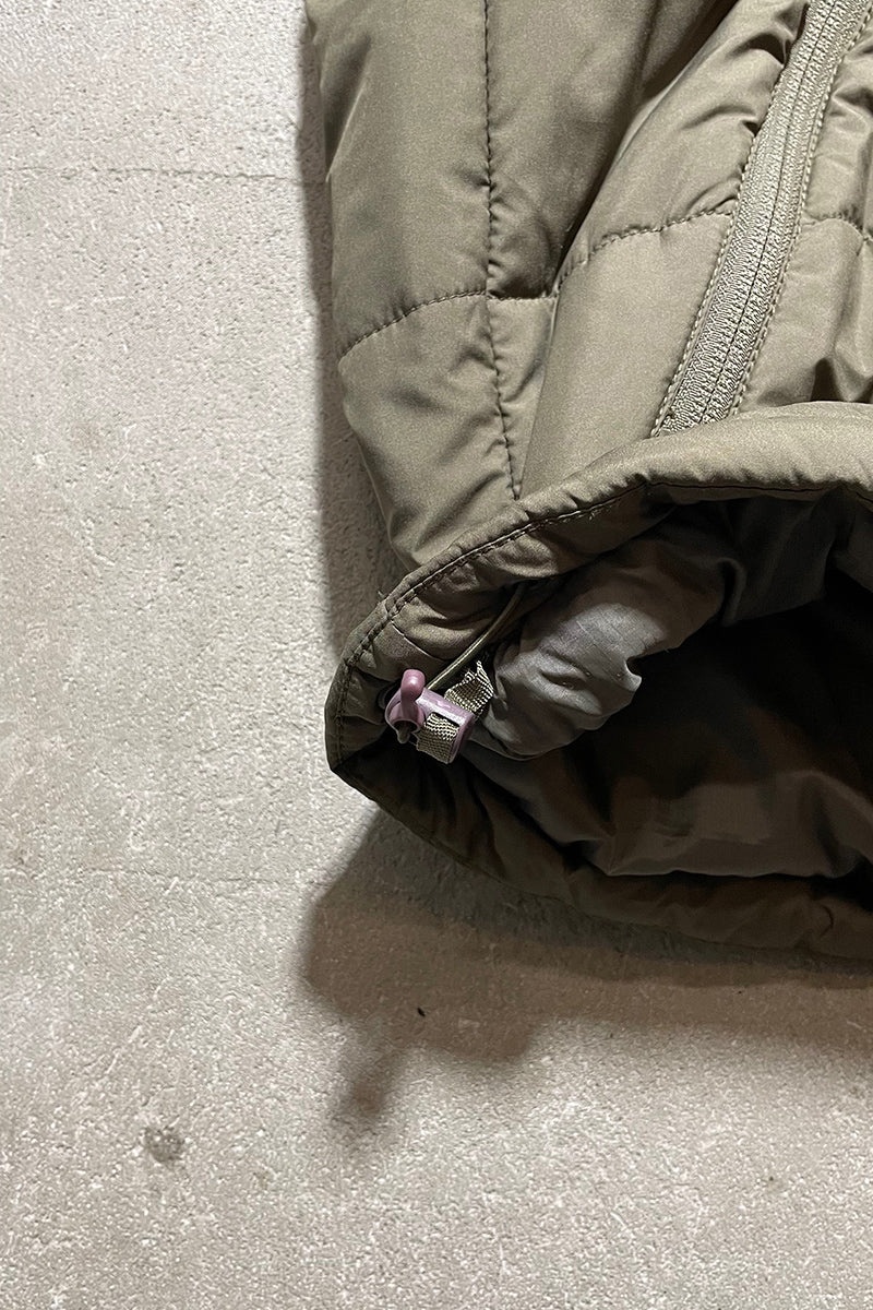 Y2K EARLY 00'S NYLON HOODIE PUFF JACKET / KHAKI [SIZE: L DEADSTOCK/NOS]