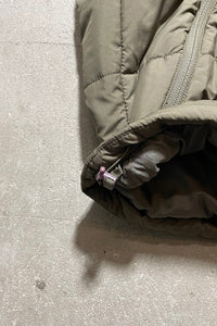 Y2K EARLY 00'S NYLON HOODIE PUFF JACKET / KHAKI [SIZE: L DEADSTOCK/NOS]