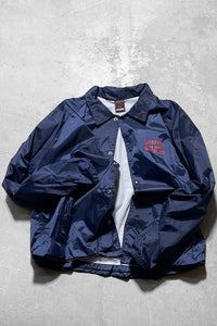 BACK LOGO NYLON COACH JACKET  / NAVY	[SIZE: XL USED]