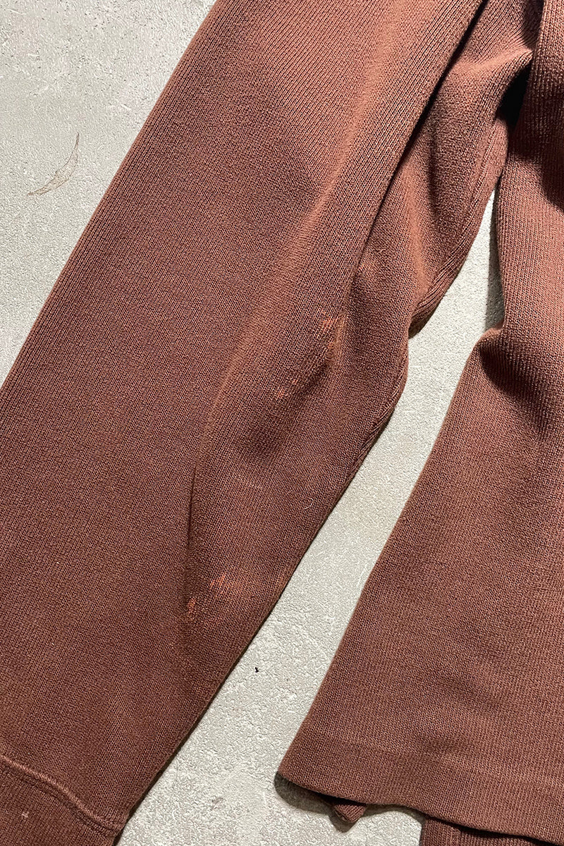 90'S EXCLUSIVE DECORATED HALF-ZIP SWEATSHIRT / BROWN [SIZE: L USED]