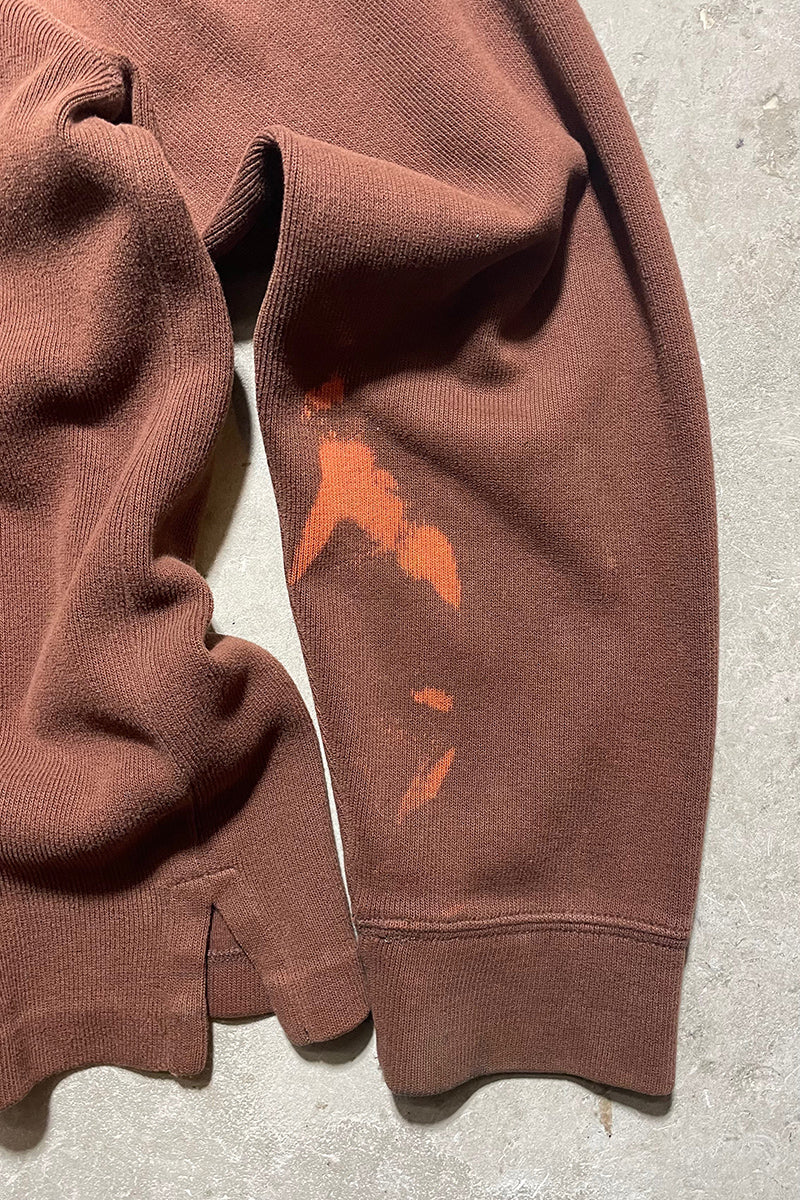 90'S EXCLUSIVE DECORATED HALF-ZIP SWEATSHIRT / BROWN [SIZE: L USED]