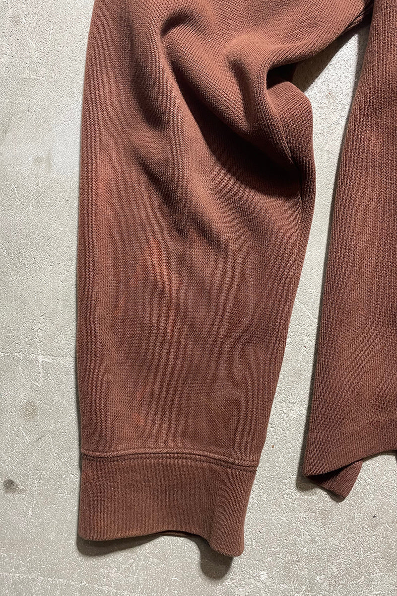 90'S EXCLUSIVE DECORATED HALF-ZIP SWEATSHIRT / BROWN [SIZE: L USED]