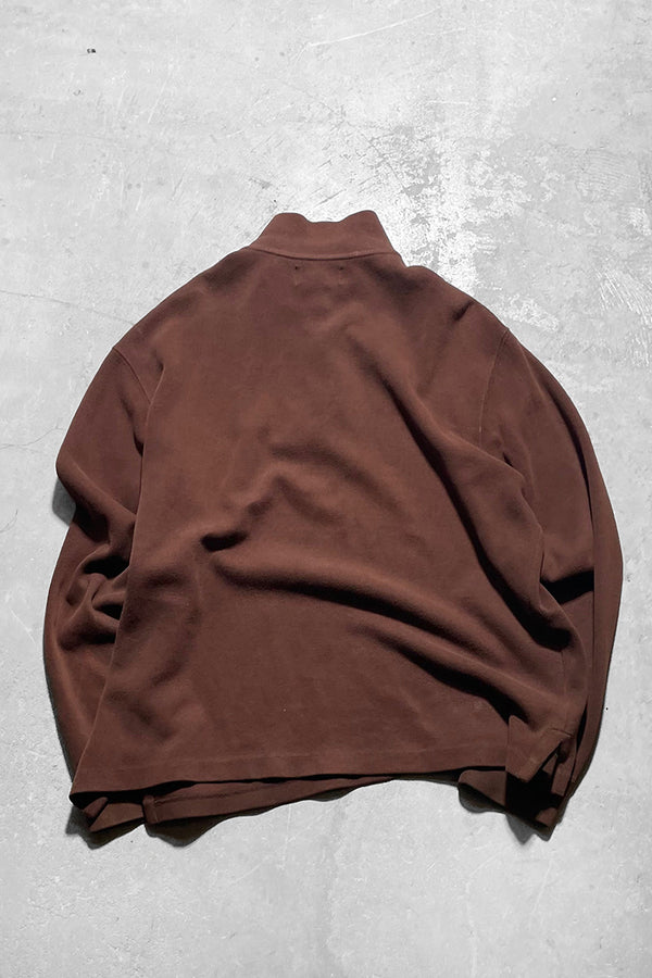 90'S EXCLUSIVE DECORATED HALF-ZIP SWEATSHIRT / BROWN [SIZE: L USED]