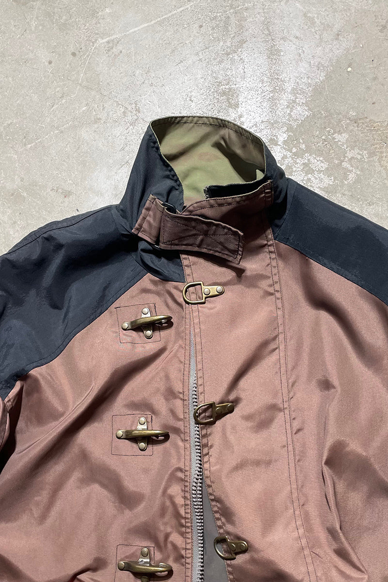 90'S FIREMAN NYLON JACKET / BROWN [SIZE: XL USED]