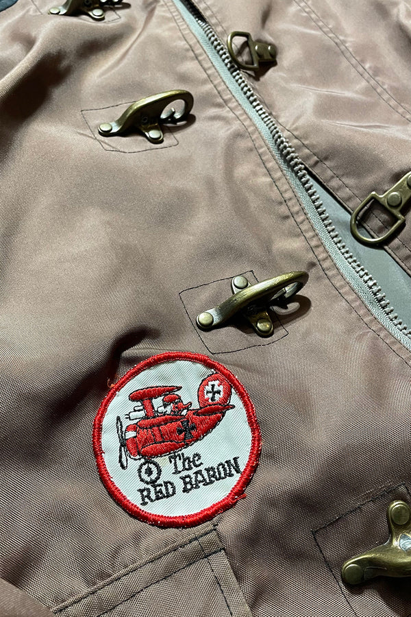 90'S FIREMAN NYLON JACKET / BROWN [SIZE: XL USED]
