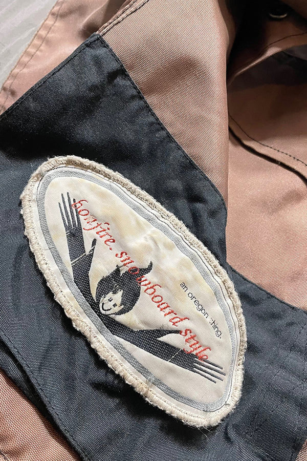 90'S FIREMAN NYLON JACKET / BROWN [SIZE: XL USED]
