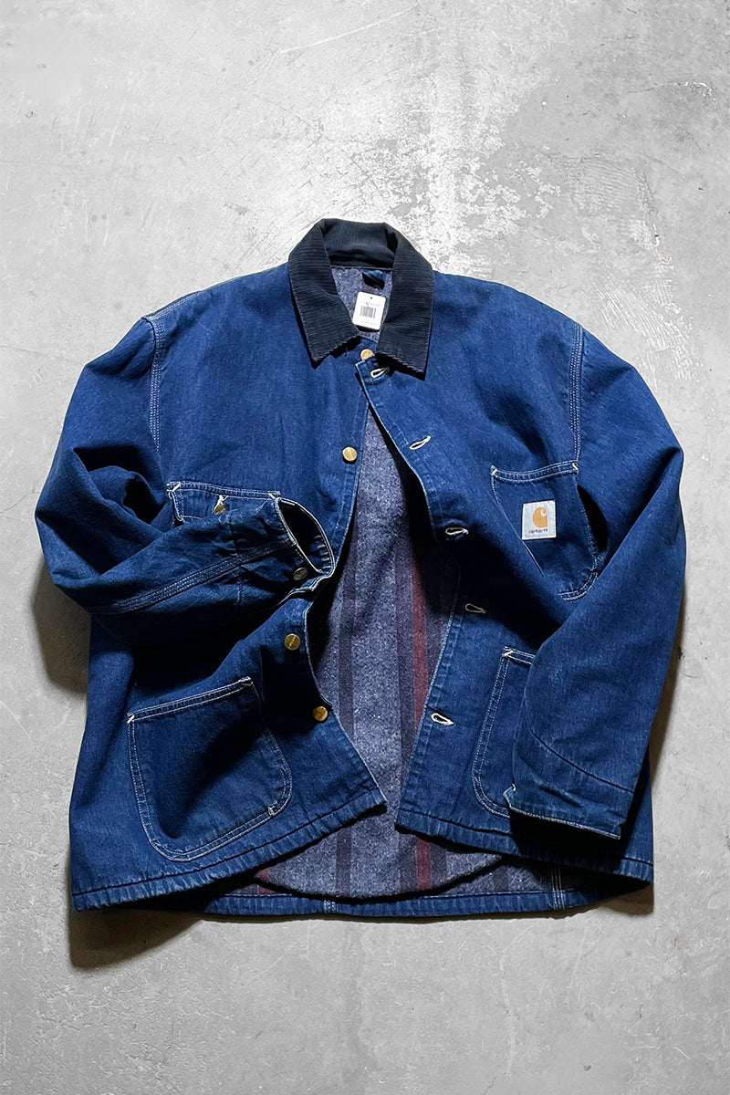 90'S DENIM COVERALL W/BLANKET LINER / INDIGO [SIZE: XL USED]