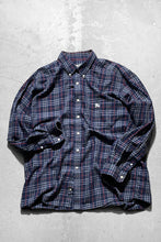 画像をギャラリービューアに読み込む, 90&#39;S L/S BD NOVA CHECK SHIRT / NAVY	[SIZE: XL USED]
