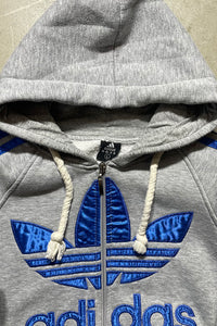 Y2K EARLY 00'S ZIP SWEAT HOODIE / GRAY [SIZE: L USED]