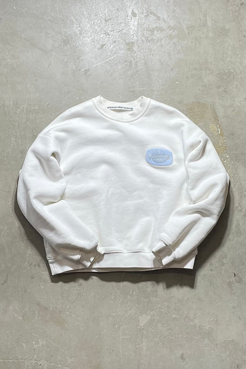 LOGO SWEATSHIRT / WHITE [SIZE: XS USED]