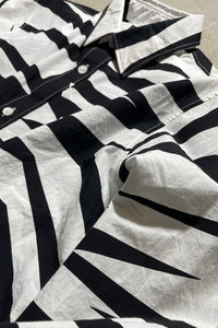 MADE IN ITALY L/S ZEBRA PATTERN SHIRT / BLACK [SIZE: M USED]