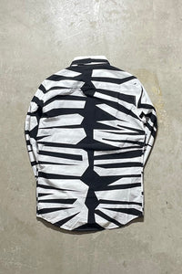 MADE IN ITALY L/S ZEBRA PATTERN SHIRT / BLACK [SIZE: M USED]