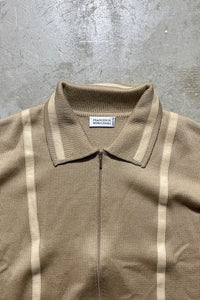 MADE IN ITALY 90'S ZIP KNIT WOOL JACKET / BEIGE [SIZE: L USED]
