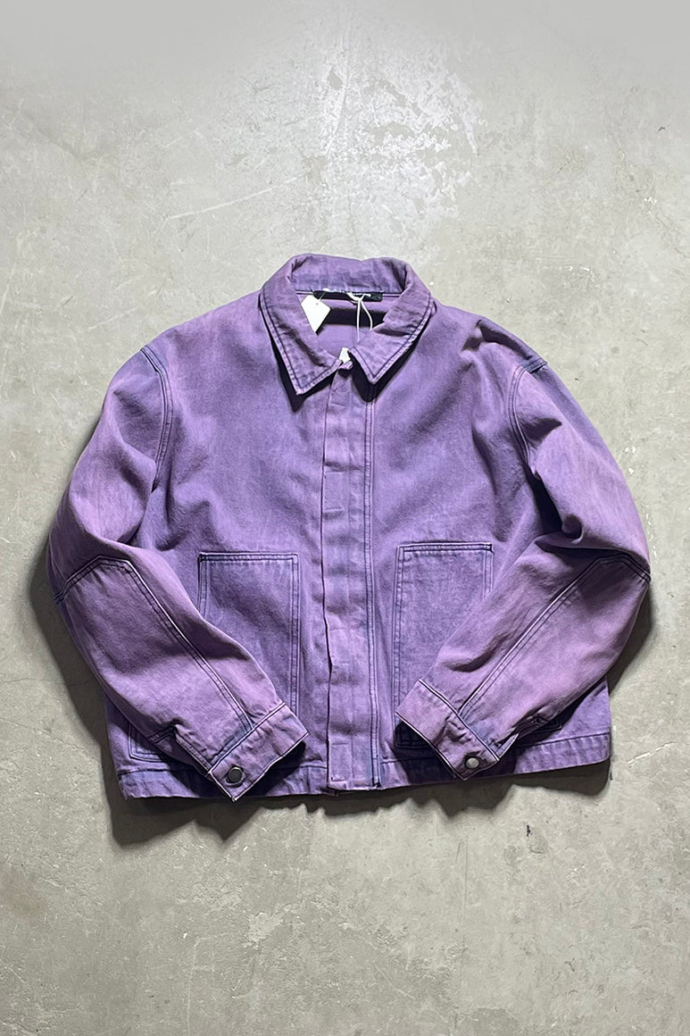 ZIP UP DENIM JACKET / PURPLE [SIZE: M DEADSTOCK/NOS]