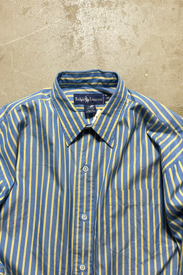 90'S L/S STRIPE SHIRT / BLUE [SIZE: S DEADSTOCK/NOS]