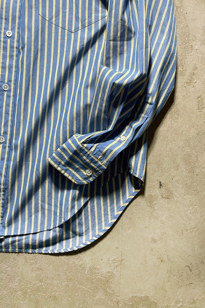 90'S L/S STRIPE SHIRT / BLUE [SIZE: S DEADSTOCK/NOS]