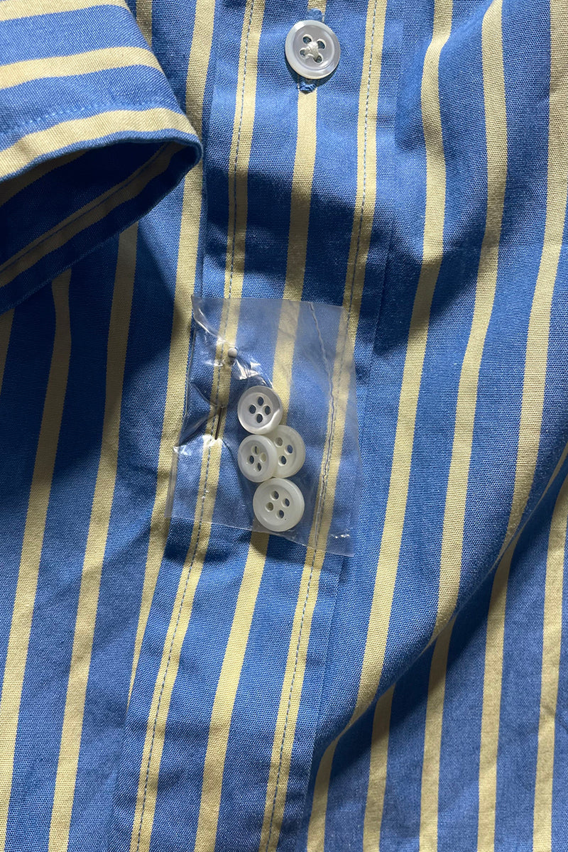90'S L/S STRIPE SHIRT / BLUE [SIZE: S DEADSTOCK/NOS]