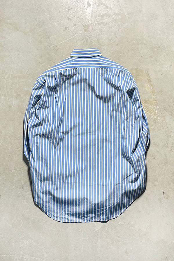 90'S L/S STRIPE SHIRT / BLUE [SIZE: S DEADSTOCK/NOS]