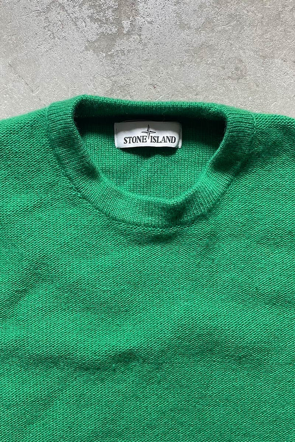 MADE IN ITALY 22'S WOOL KNIT SWEATER / GREEN [SIZE: S USED]