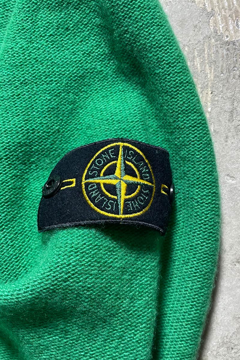 MADE IN ITALY 22'S WOOL KNIT SWEATER / GREEN [SIZE: S USED]