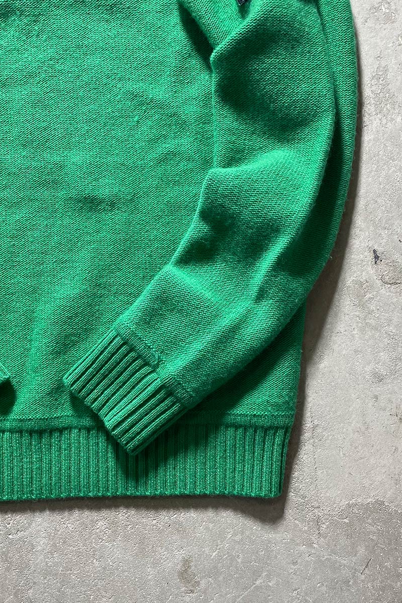 MADE IN ITALY 22'S WOOL KNIT SWEATER / GREEN [SIZE: S USED]