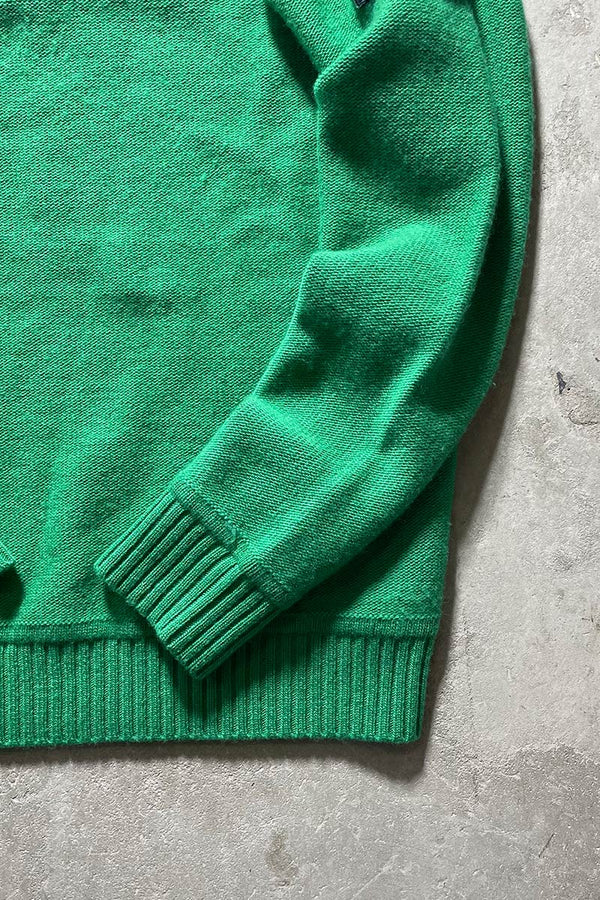 MADE IN ITALY 22'S WOOL KNIT SWEATER / GREEN [SIZE: S USED]