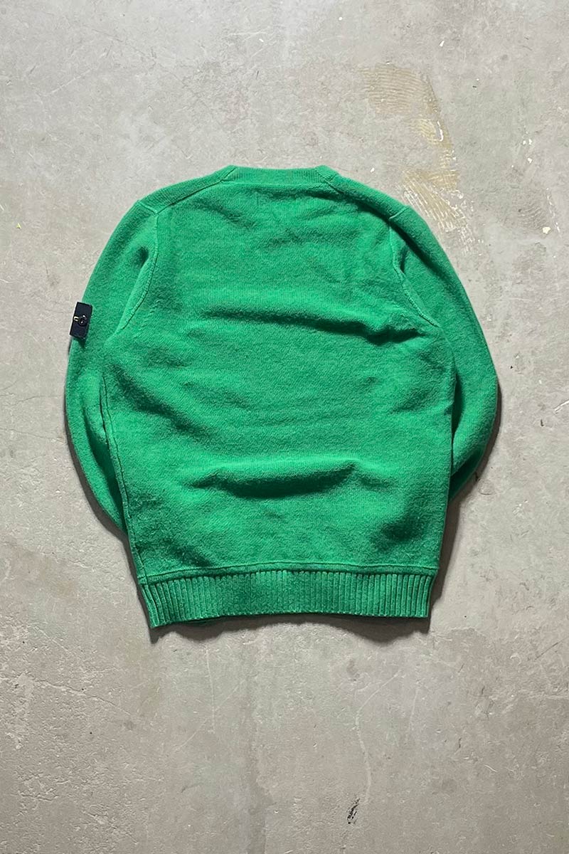 MADE IN ITALY 22'S WOOL KNIT SWEATER / GREEN [SIZE: S USED]