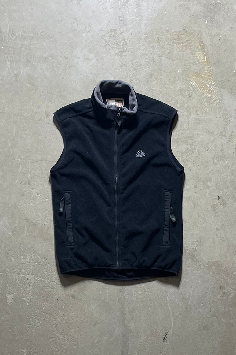 Y2K EARLY 00'S FLEECE ZIP UP VEST / BLACK [SIZE: S USED]