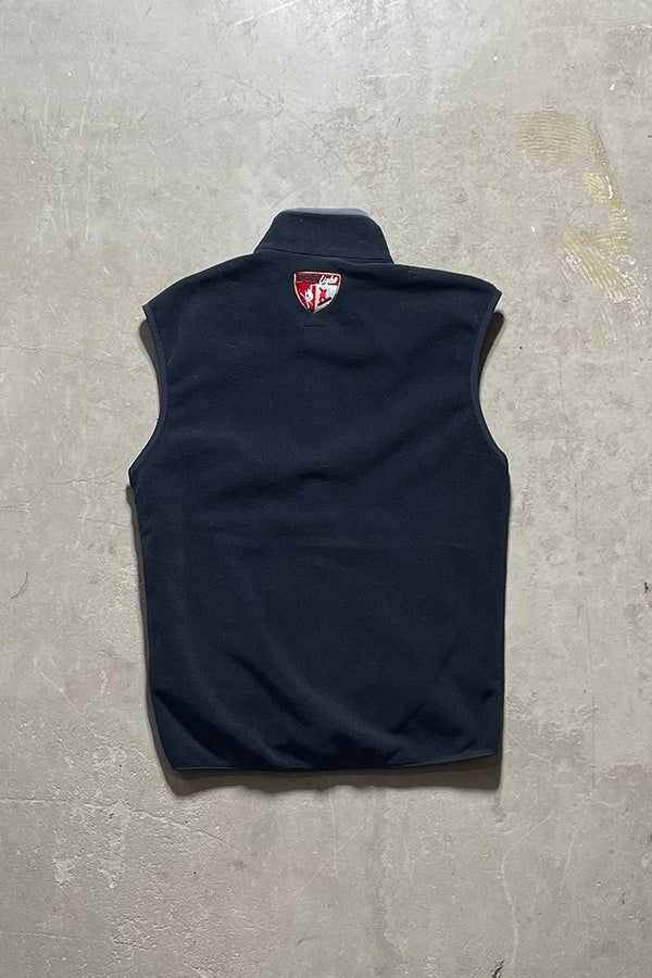Y2K EARLY 00'S FLEECE ZIP UP VEST / BLACK [SIZE: S USED]