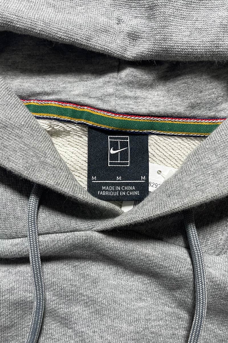 NIKE TENNIS LOGO SWEAT HOODIE / GREY [SIZE: M USED]