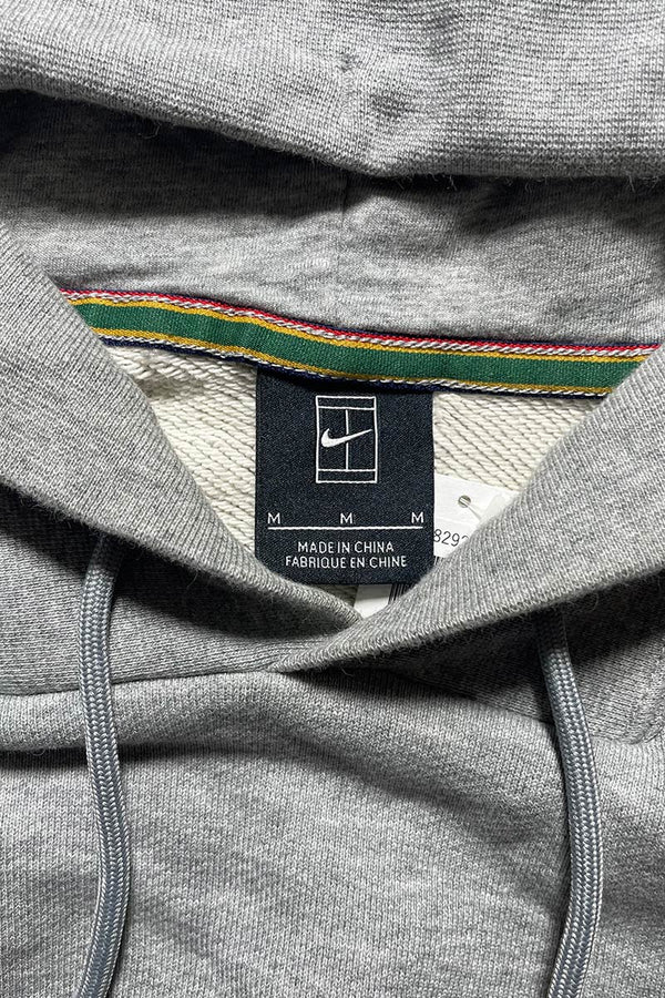 NIKE TENNIS LOGO SWEAT HOODIE / GREY [SIZE: M USED]