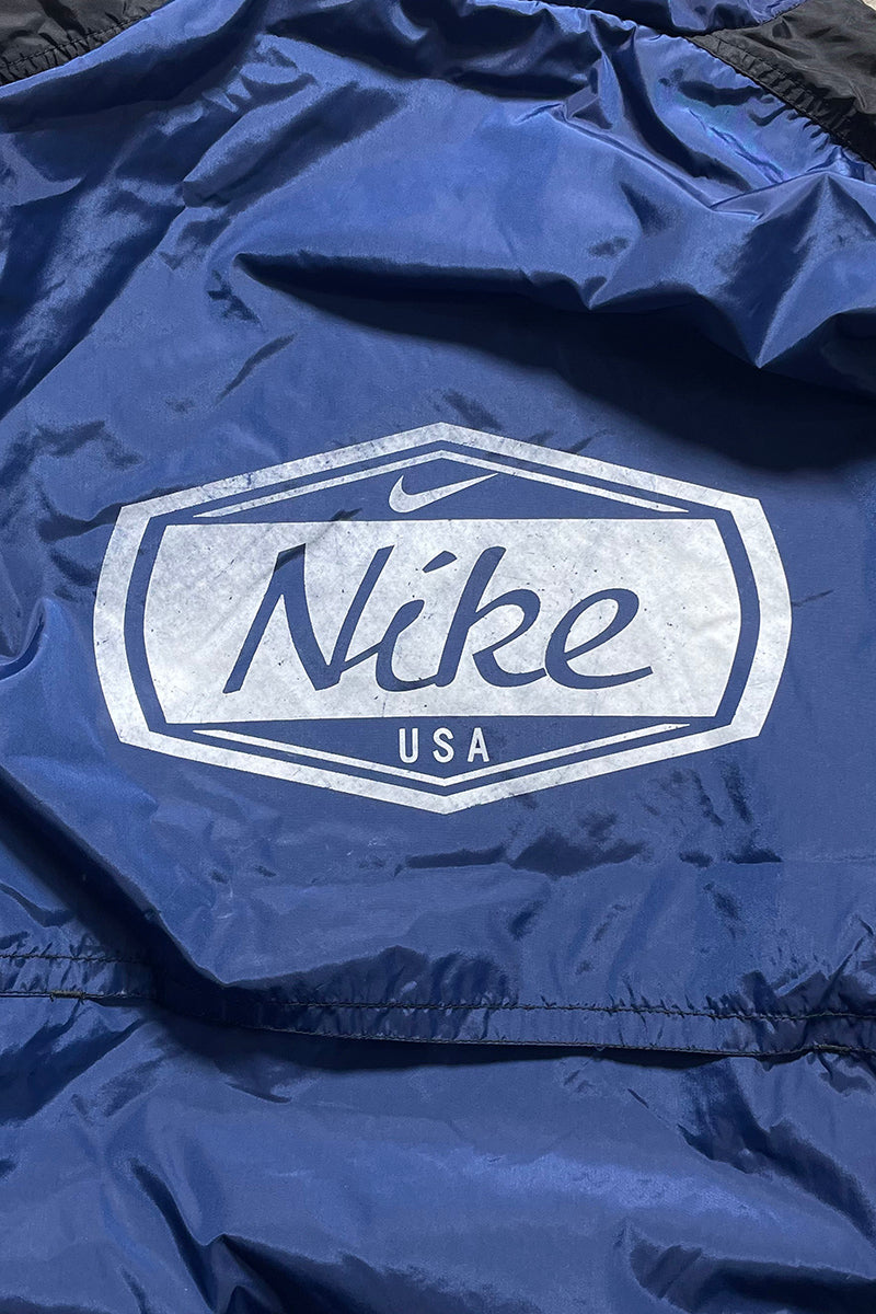 90'S ZIP HOODIE NYLON JACKET / NAVY [SIZE: L USED]