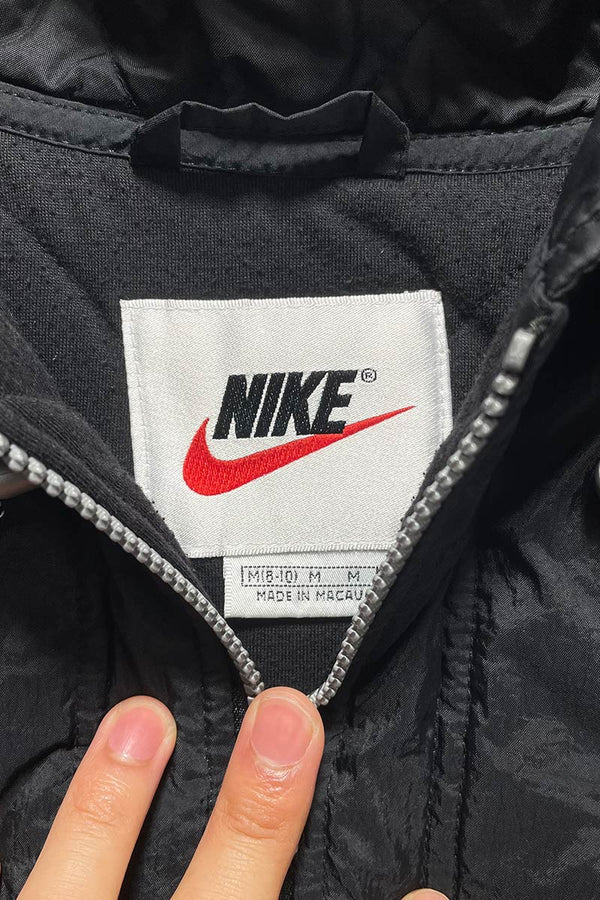 90'S HOODIE PUFF JACKET / BLACK [SIZE: S USED]