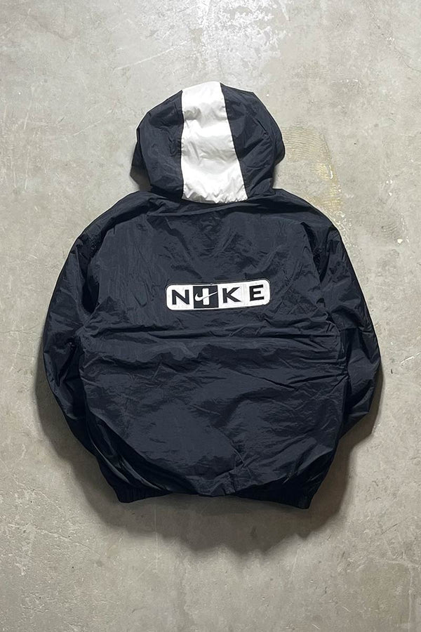 90'S HOODIE PUFF JACKET / BLACK [SIZE: S USED]