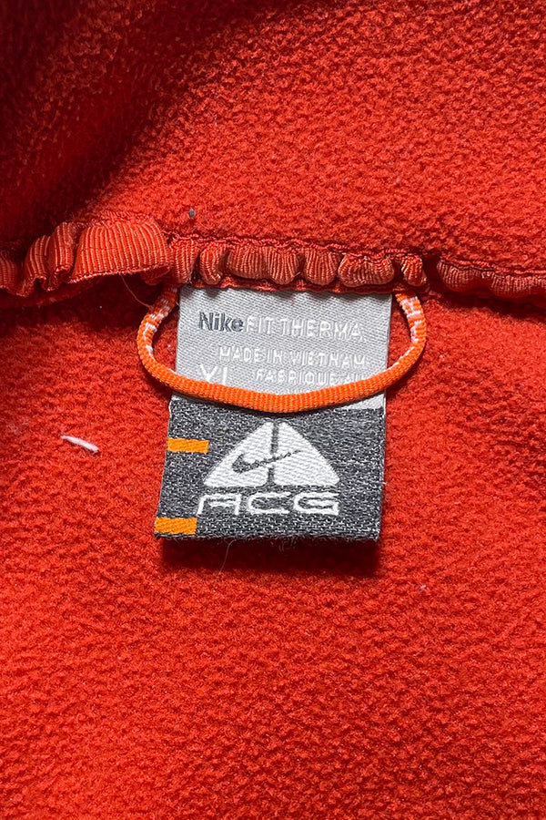 Y2K EARLY 00'S ZIP FLEECE JACKET / ORANGE [SIZE: XL USED]