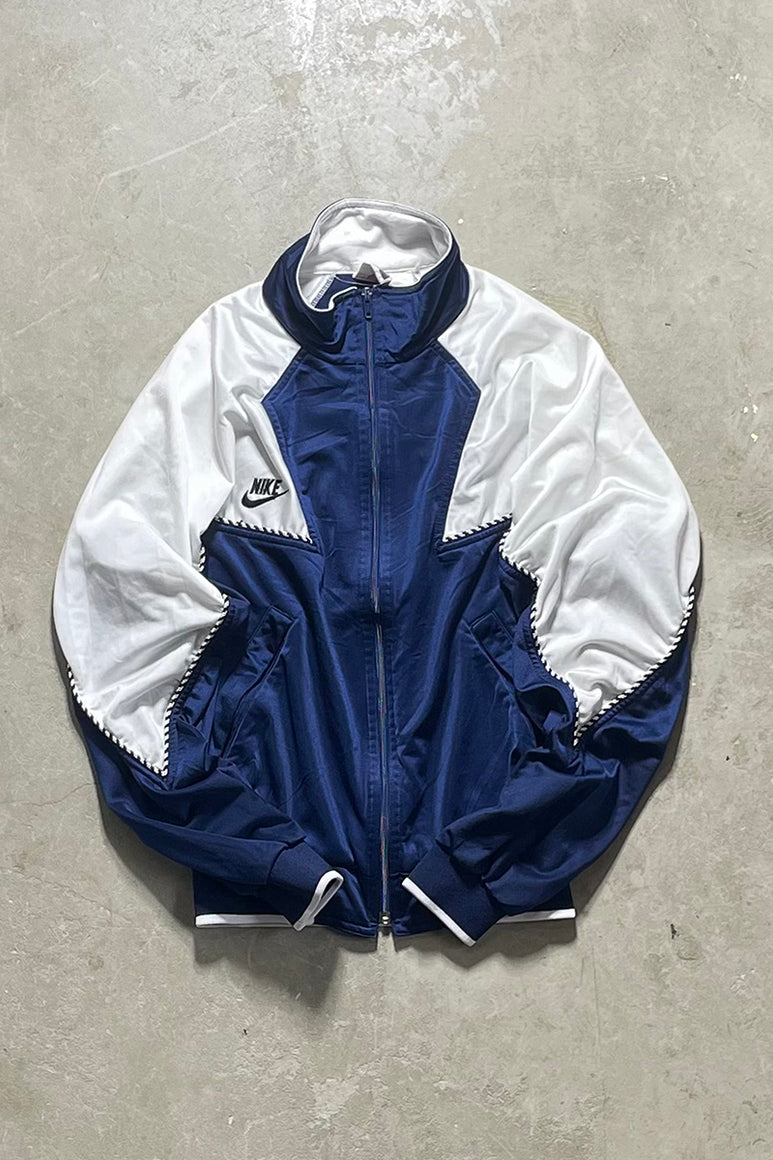 80'S ZIP UP TRACK JACKET / NAVY [SIZE: S USED]